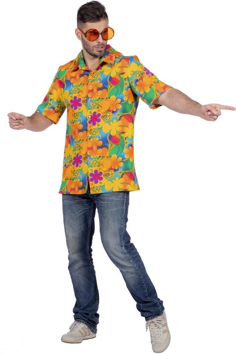 Wilbers Tropische blouse bloemen - Maat 60 - Polyester