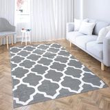 Comart Shedir d'Arredo Tapijt, grijs met wit decor, 60 x 120 cm