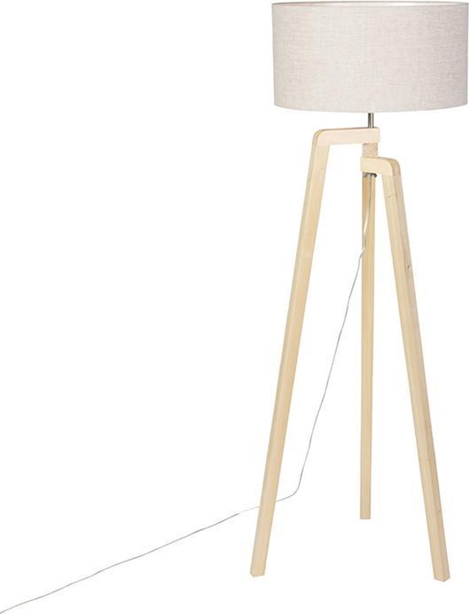 QAZQA puros - Moderne Tripod | driepoot vloerlamp | Staande Lamp - 1 lichts - H 1450 mm - Grijs - Woonkamer | Slaapkamer | Keuken