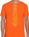 Bellatio Decorations Chemise pour homme - cravate paillettes orange - orange - carnaval - fête ringard XL