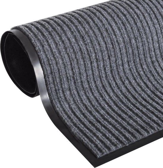 vidaXL Deurmat PVC Grijs 90 x 150 cm