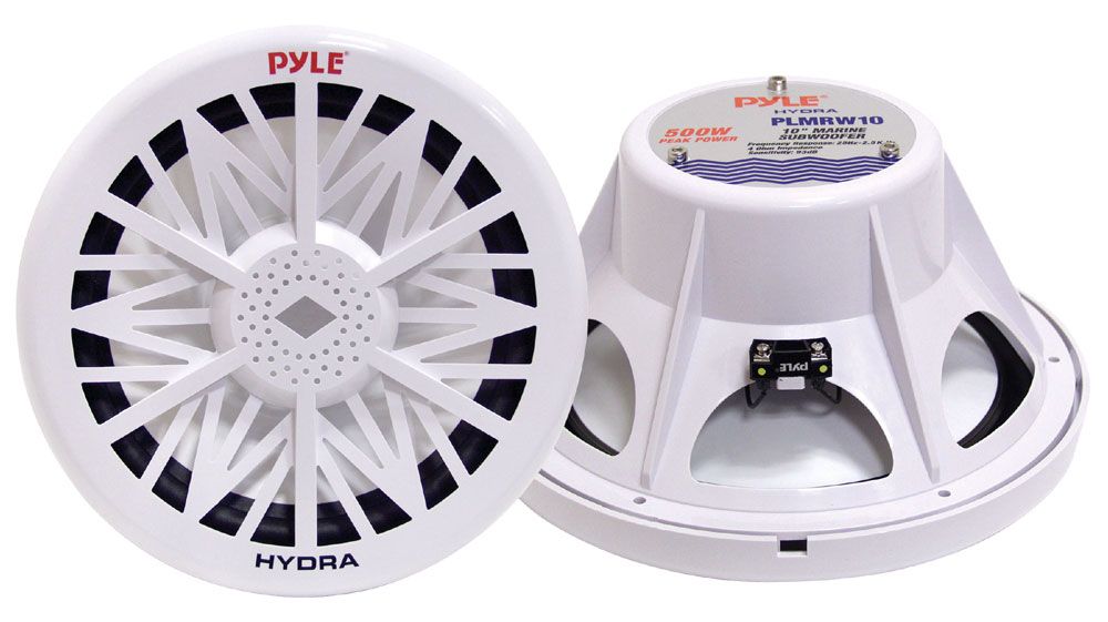 Pyle PLMRW10 - 10 inch Marine Subwoofer - 250W RMS - White