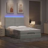 Prolenta Maison Exclusive - Ottomaans bedframe met matrassen, lichtgrijs, 140x200 cm, fluweel