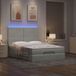 Prolenta Maison Exclusive - Ottomaans bedframe met matrassen, lichtgrijs, 140x200 cm, fluweel