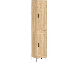 vidaXL Hoge kast 34,5x34x180 cm bewerkt hout sonoma eikenkleurig