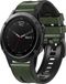 By Qubix Qubix - Geschikt voor Garmin bandje - 22mm Quickfit - leer + siliconen bandje - Groen - Geschikt voor Garmin Fenix 7 / 6 / 5
