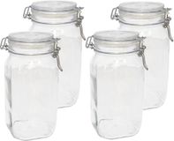 Bormioli Rocco 10x Weckpot/inmaakpot 1,5 liter Glas Transparant Rond Beugeldeksel Luchtdicht Vaatwasser Veilig 22 cm 10.60 cm 1.50 l