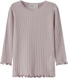 NAME IT NMFWOSSA WO/SI RIB LS TOP Meisjes Lange mouwen shirts Violet Ice Wol/Zijde Maat 98
