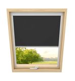 Fart Produkt - Dakraam Rolgordijn - Breedte 614mm, Hoogte 1160mm - Compatibel met Velux, Compatibel met Fakro - Verduisterend Rolgordijn, Thermisch Rolgordijn, Zonwering voor Dakramen - Grijs zwart