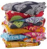 Krati Exports Vintage Kantha Quilts Handgemaakte Oude Saree Gemaakt gudari Boho Beddengoed Gooi Deken Sprei Rally