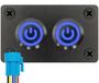 ProRide Interrupteurs à pression métalliques en panneau encastré double 220V ON-OFF - 19mm - IP67 - Indicateur LED Bleu