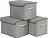 SONGMICS Set van 3 Boîtes de rangement pliables avec couvercle - Gris - 23L