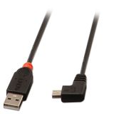 Lindy USB 2.0 Kabel Typ A / Mini-B 90°gewinkelt 0,5m - Zwart