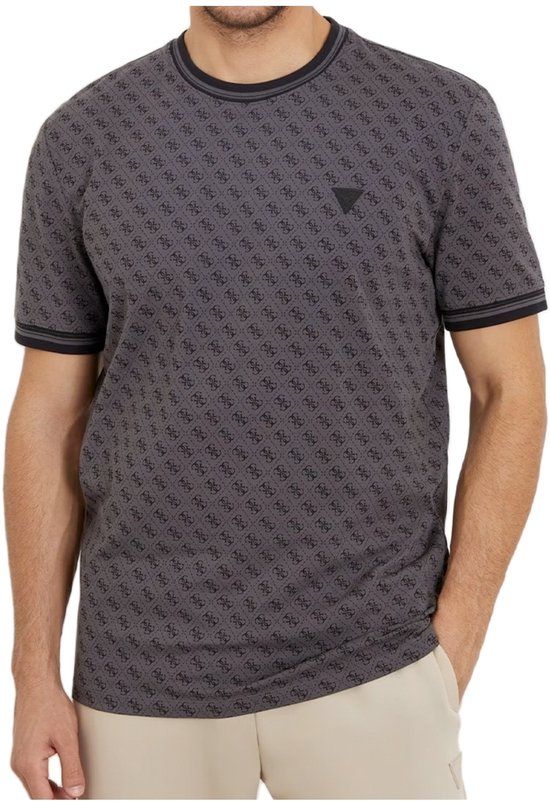 Guess Essential Heren T-shirt Korte Mouw Ronde Hals Logo Grijs S