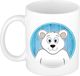 Bellatio Decorations IJsbeer mok - wit - keramiek - 300 ml - kinder beker ijsbeer