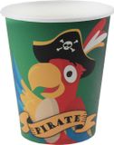 Santex Piraten Thema Feest Wegwerp Bekertjes - 10 Stuks - 270 ml - Groen - Papier
