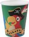 Santex Piraten Thema Feest Wegwerp Bekertjes - 10 Stuks - 270 ml - Groen - Papier