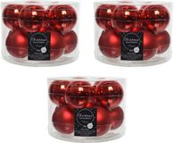 Decoris Kerstballen set - 30 stuks - Rood - Glas - 6 cm - Glans en Mat
