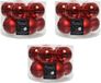 Decoris Kerstballen set - 30 stuks - Rood - Glas - 6 cm - Glans en Mat