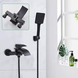 Robinet de baignoire noir cascade mitigeur de salle de bain robinetterie murale baignoire douchette manuelle