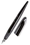 ONLINE Kalligrafiepen, vulpen voor kalligrafiepen Air Black, brede kalligrafiepen in lijndikte 1,4 mm, voor standaard inktpatronen of converter, incl. combicartridge blauw