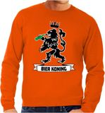 Bellatio Decorations Oranje Koningsdag sweater - Bier koning - heren - trui S
