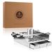 Elzusha - Support de grill en acier inoxydable, tout-en-un, pour brochettes, panier et poulet