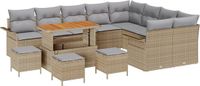 vidaXL Banc de jardin 13 pièces Beige Polywood