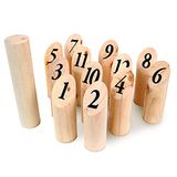 BLUE SKY - 12 Noordse kegels - Behendigheidsspel voor buiten - 049712 - Beige - Hout - 15 cm - Kinder speelgoed - Buitenspel - Tuin - Vanaf 6 jaar