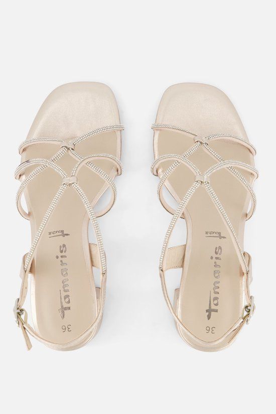 Tamaris Sandalen met hak goud Synthetisch - Dames - Maat 39
