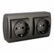 Solera Wandcontactdoos 2p+t grafiet 16A 250V dubbel
