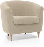 FAVERTI Club fauteuilhoes met stoelhoes, zeer elastisch, compatibel met IKEA TULLSTA en BAKLA | fauteuils Model Novella | Beige | Hoge kwaliteit jacquardstof met een katoengevoel