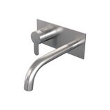 Brauer Brushed Edition Robinet de lavabo encastrable avec bec courbé et plaque de recouvrement Modèle D2 Inox brossé PVD