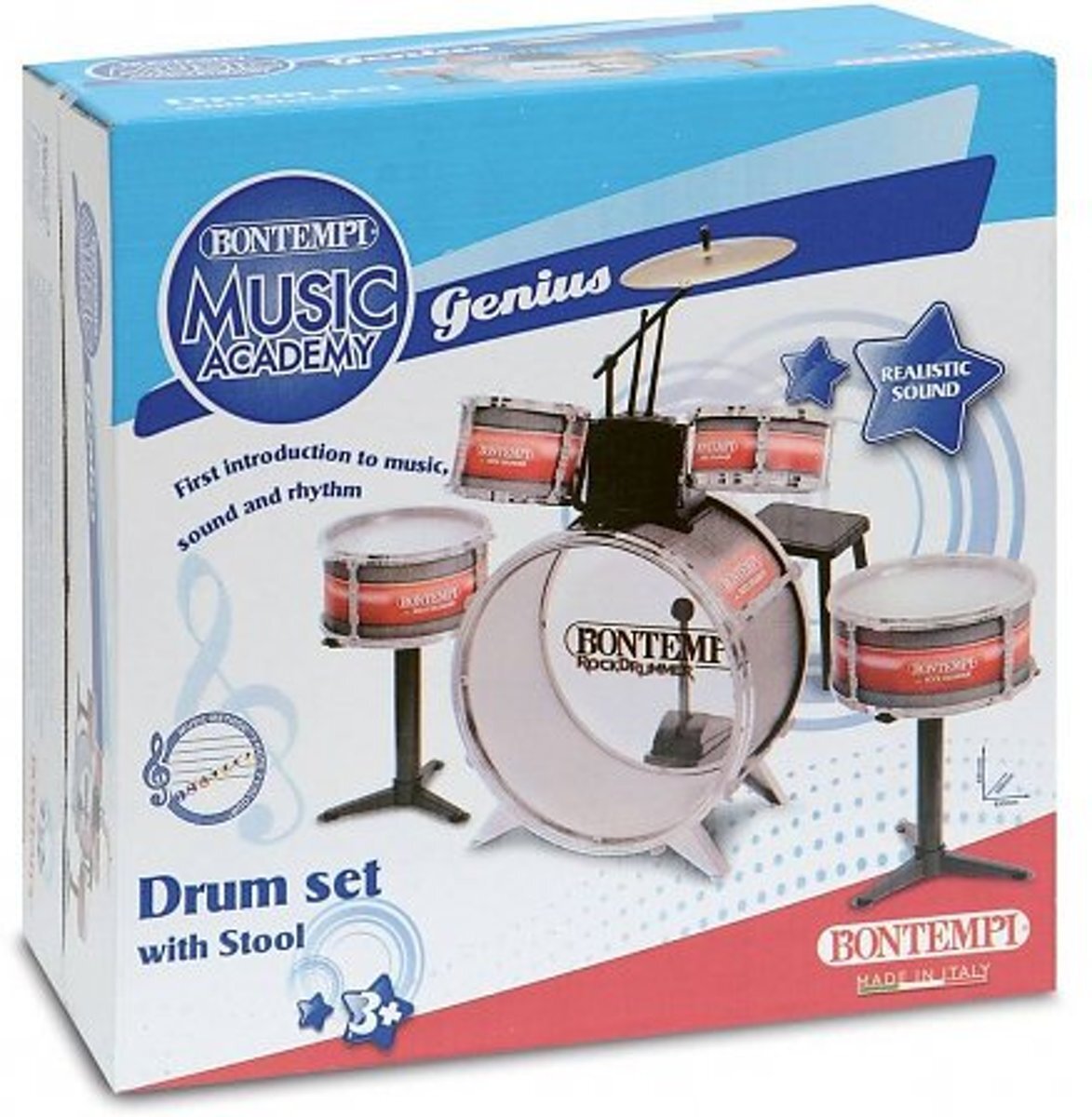 BONTEMPI Drumstel Bontempi Genius incl. kruk: 6-deli