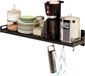 Étagère murale pour micro-ondes sans marque - Étagère de rangement de cuisine - Rangement de cuisine - Conception peu encombrante - 30x100cm - Noir