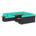 vidaXL Loungeset poly rattan acacia zwart