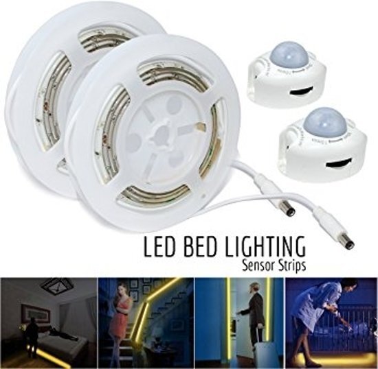 ABC-LED Kast / Bed LED verlichting- 2x strip met bewegingssensor - Warm Wit