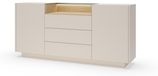 3xE living commode, beige et chêne crème, 176,4 x 83 x 39,5 cm