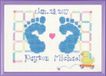 Janlynn Telkruissteekset, Baby Feet Birth Announcement Blue, per meter