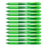 Pentel BL107-KX EnerGel X Liquid Gel roller, 0,35 mm lijndikte, lichtgroen, 12 stuks met drukmechanisme