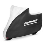 SHIMA X-Cover Motorzeil, waterdicht, outdoor, motorzeil, garage, afdekking, motoraccessoires, regenbescherming, uv-bestendig, slotgat, winddicht (zwart, L)