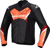 Alpinestars Faster V3 Motorfiets leren jas Zwart/neonrood Maat 50