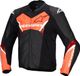 Alpinestars Faster V3 Motorfiets leren jas Zwart/neonrood Maat 50