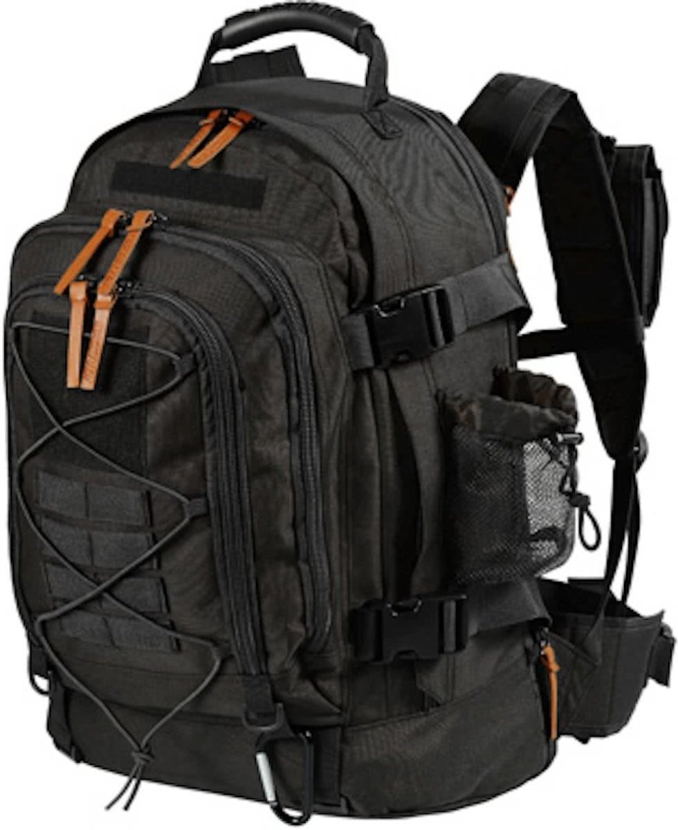 Macgyver Tactical Backpack 40+20 Ltr - Militaire leger rugzak - Zwart