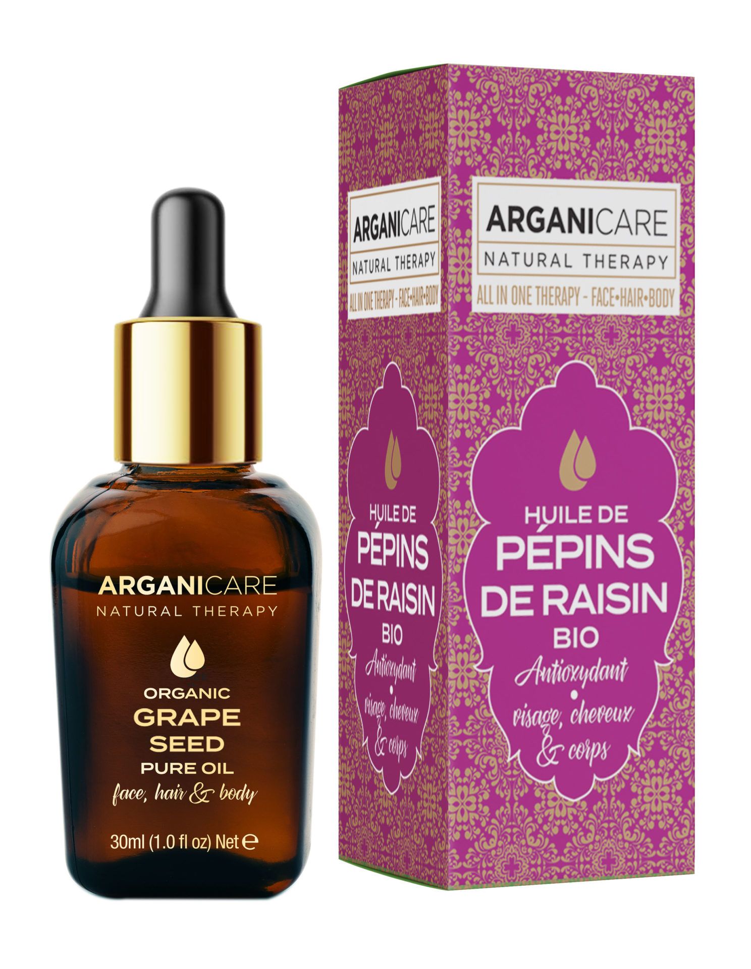 Arganicare Grape Seed Organic Oil - 30 ml
