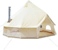 Happyment Tente de camping - Tente d'extérieur 4 saisons - 4-6 personnes - Beige