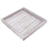 ToCi Decoratieve dienbladen van hout in shabby chic vintage look – vierkant houten dienblad 30 x 30 cm - decoratieve schaal & dienblad in used look voor kaarsen & decoratie