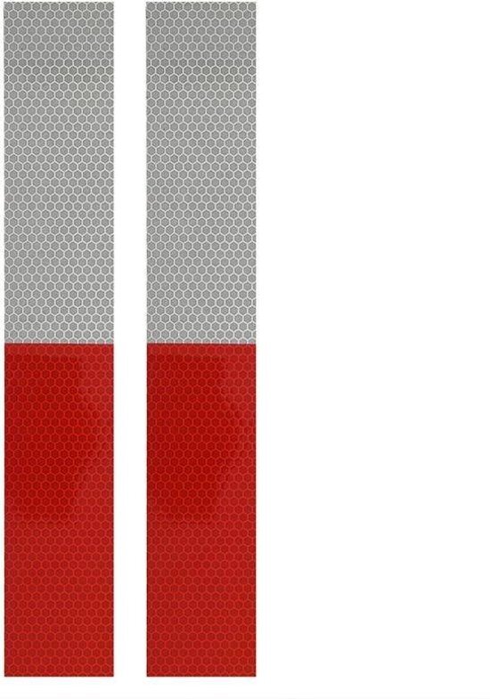 PRO Reflecterende Tape 5x30cm Rood/Wit Set van 2 Stuks