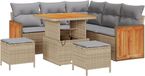 vidaXL Tuinbank Beige en Lichtgrijs