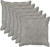vidaXL - Kussensloop - 6 stuks - Katoensatijn - Lichtgrijs - 70 x 70 cm